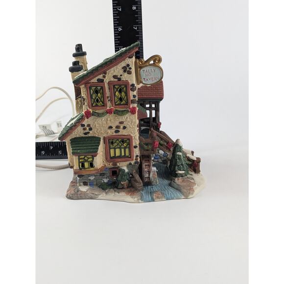 Christmas Streets Village Tally Ho Tavern Lighted Holiday Building Piece 1999 - Picture 14 of 16